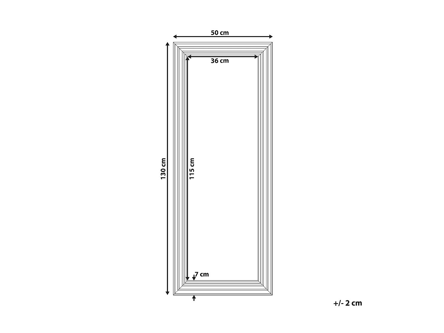 Miroir VERTOU 50 cm 130 cm Beige