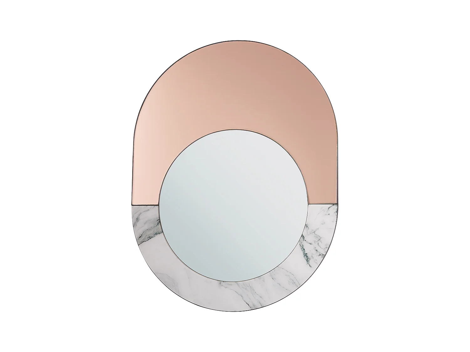 Miroir RETY 50 cm 65 cm Pierre Rose doré