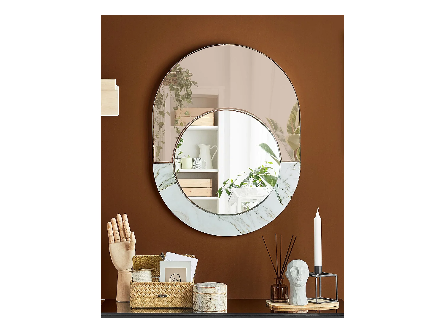 Wandspiegel RETY 50 cm 65 cm Steen Roségoud