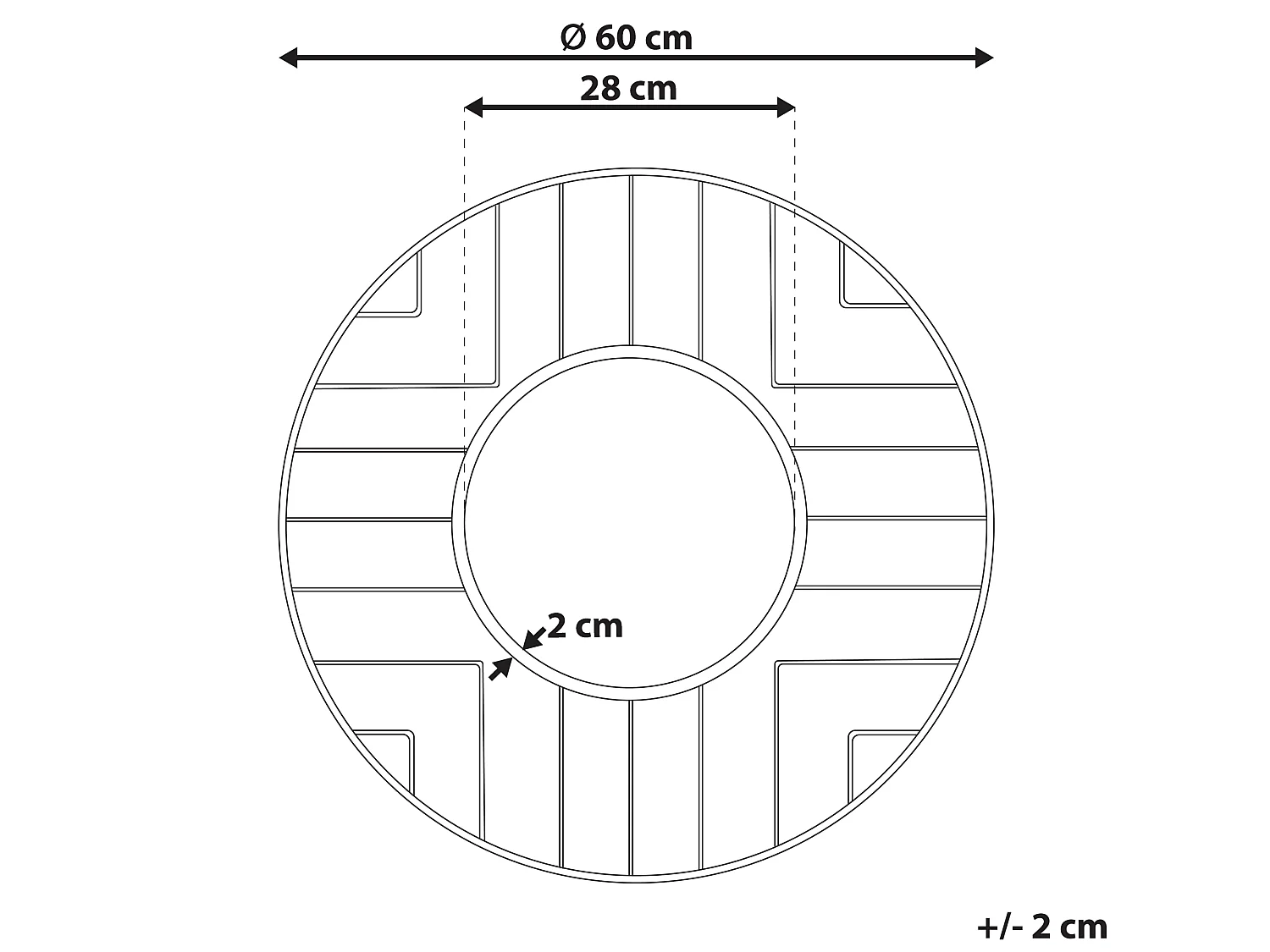 Espelho HESDIN 60 cm 60 cm Metal Dourado