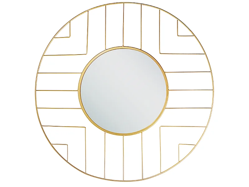 Miroir HESDIN 60 cm 60 cm Métal Doré