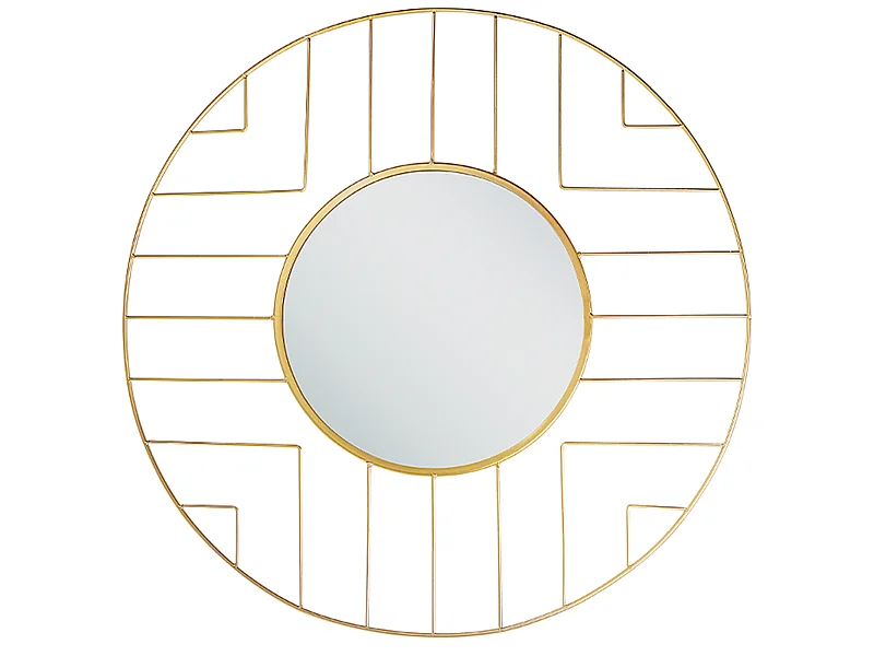 Miroir HESDIN 60 cm 60 cm Métal Doré