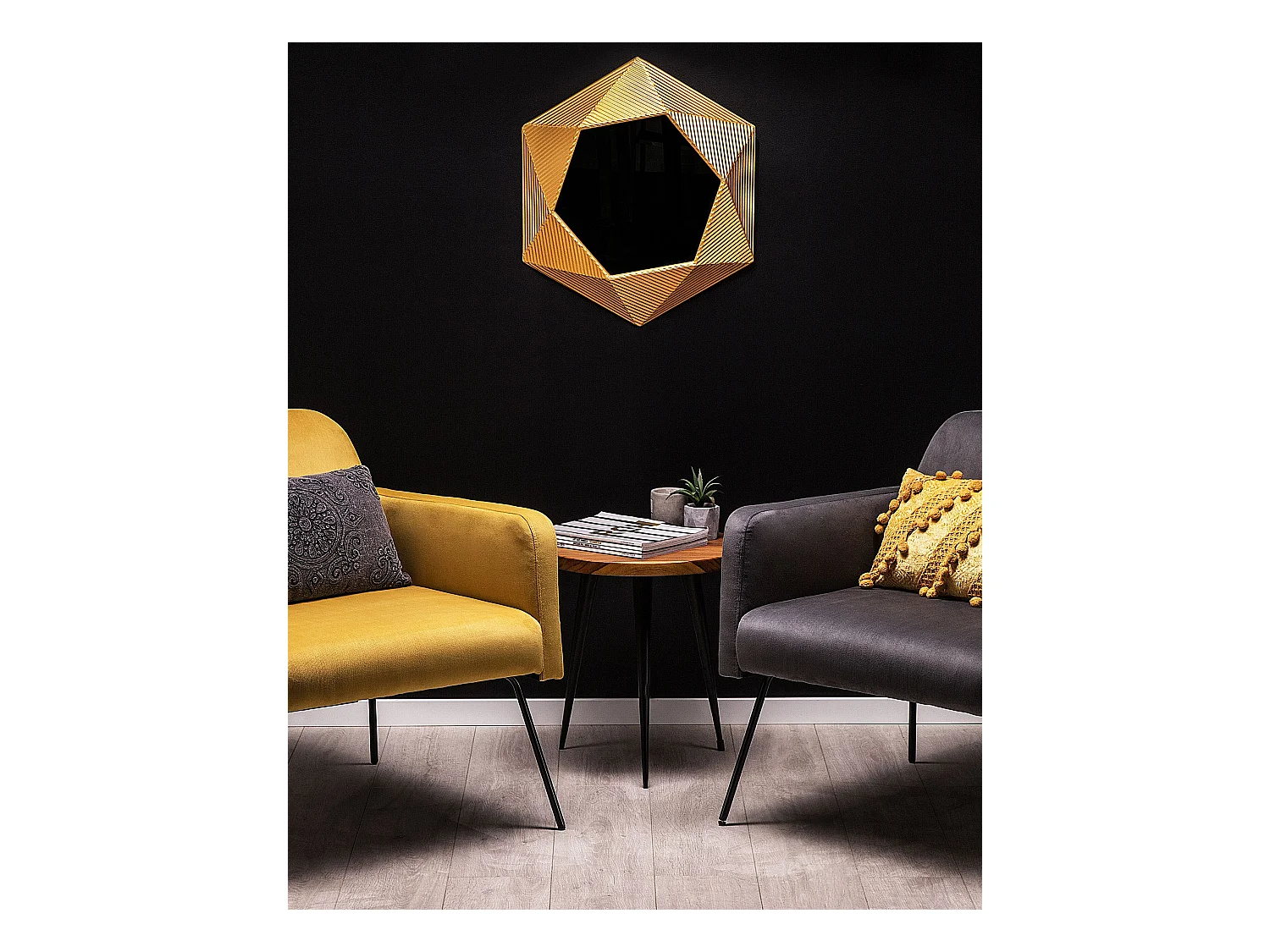 Miroir BASTIA 51 cm 60 cm Métal Doré