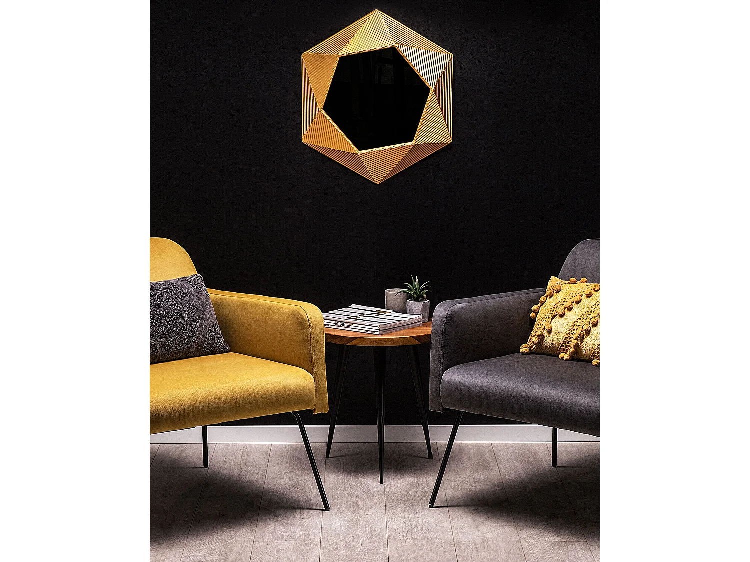 Miroir BASTIA 51 cm 60 cm Métal Doré