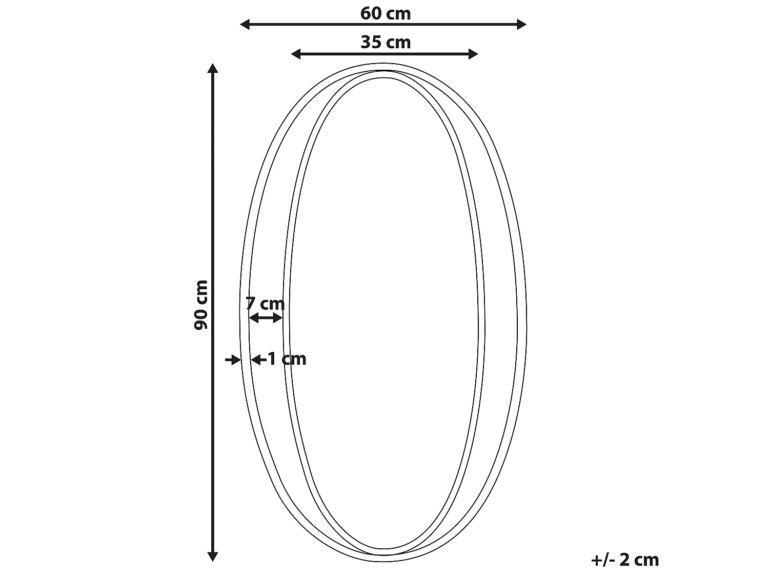 Miroir BESSON 55 cm 90 cm Métal Doré