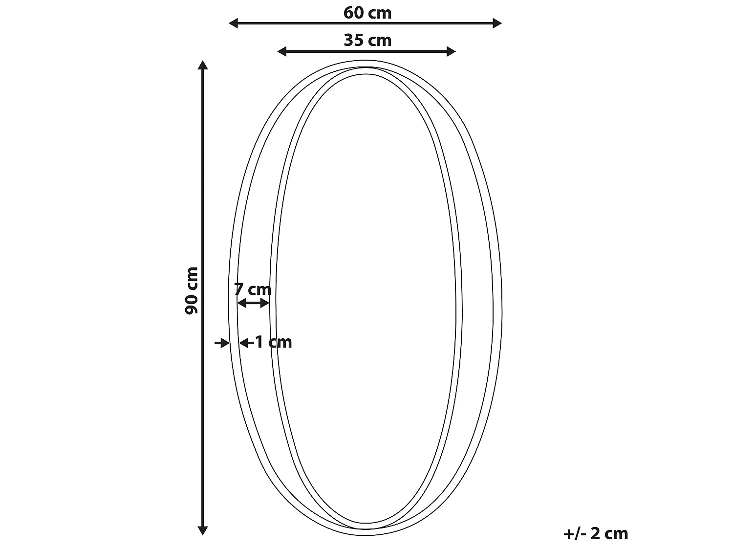 Miroir BESSON 55 cm 90 cm Métal Doré