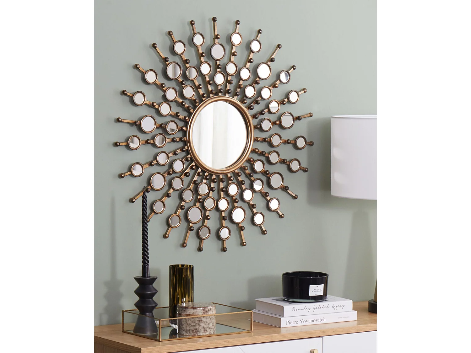 Miroir BLOIS 70 cm 70 cm Métal Doré