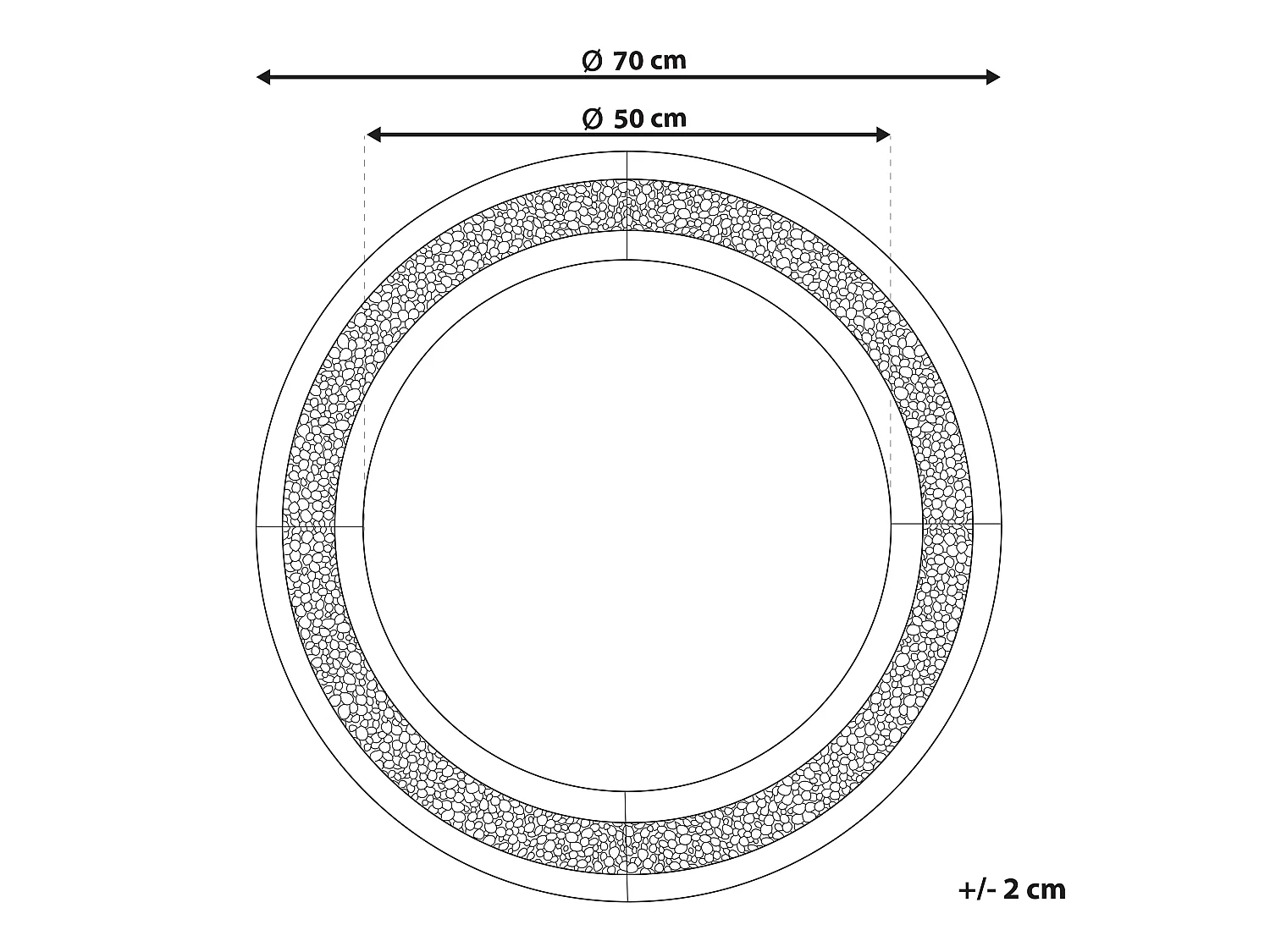 Espejo ERBRAY 70 cm 70 cm Plateado