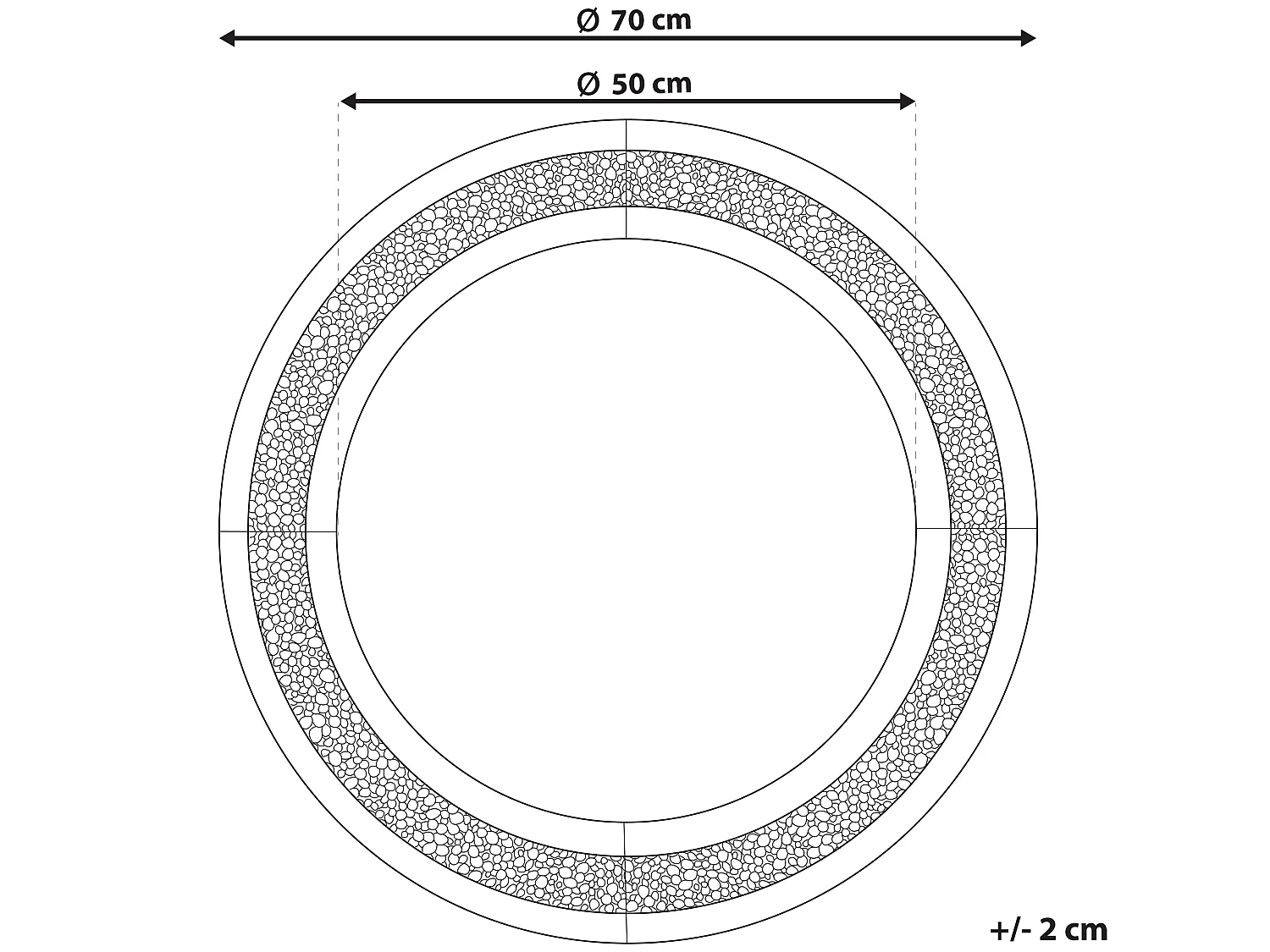 Miroir ERBRAY 70 cm 70 cm Argenté