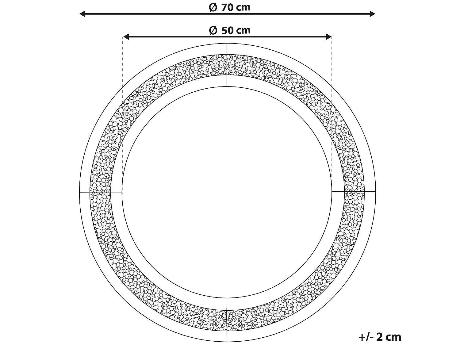 Wandspiegel ERBRAY 70 cm 70 cm Zilver