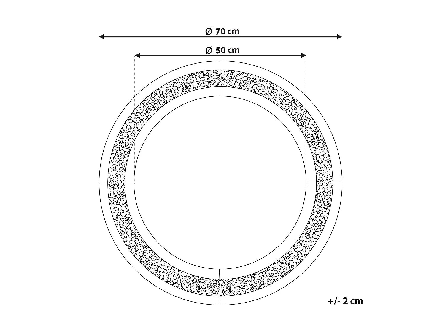Miroir ERBRAY 70 cm 70 cm Argenté