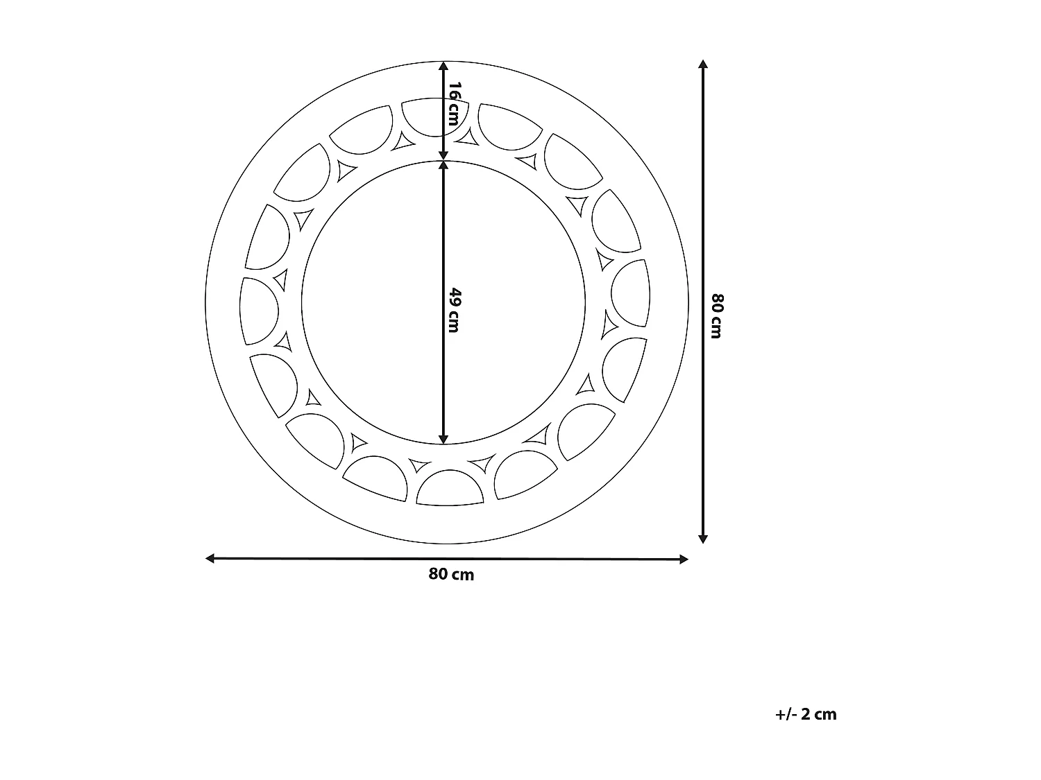 Miroir LOLIF 80 cm 80 cm Argenté