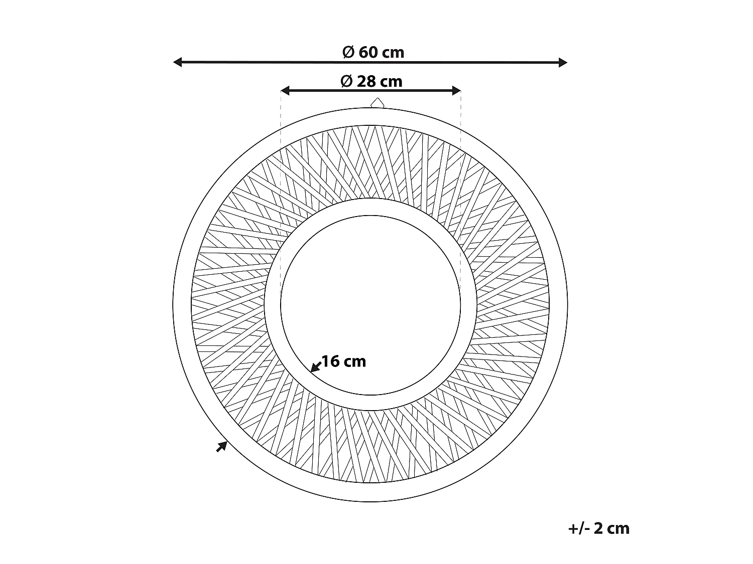 Wandspiegel BACATA 60 cm 60 cm Bamboehout Natuurlijk