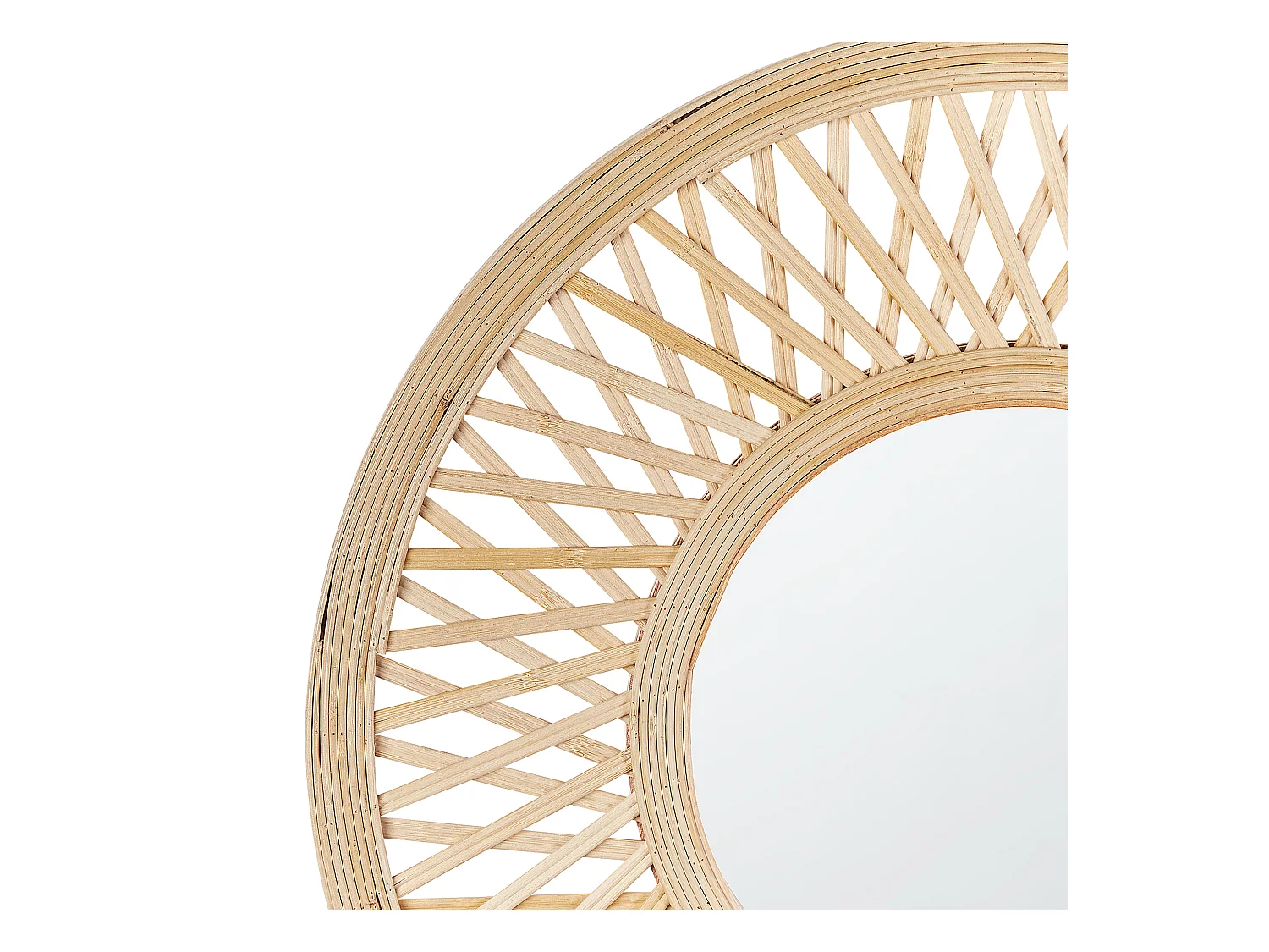 Wandspiegel BACATA 60 cm 60 cm Bamboehout Natuurlijk