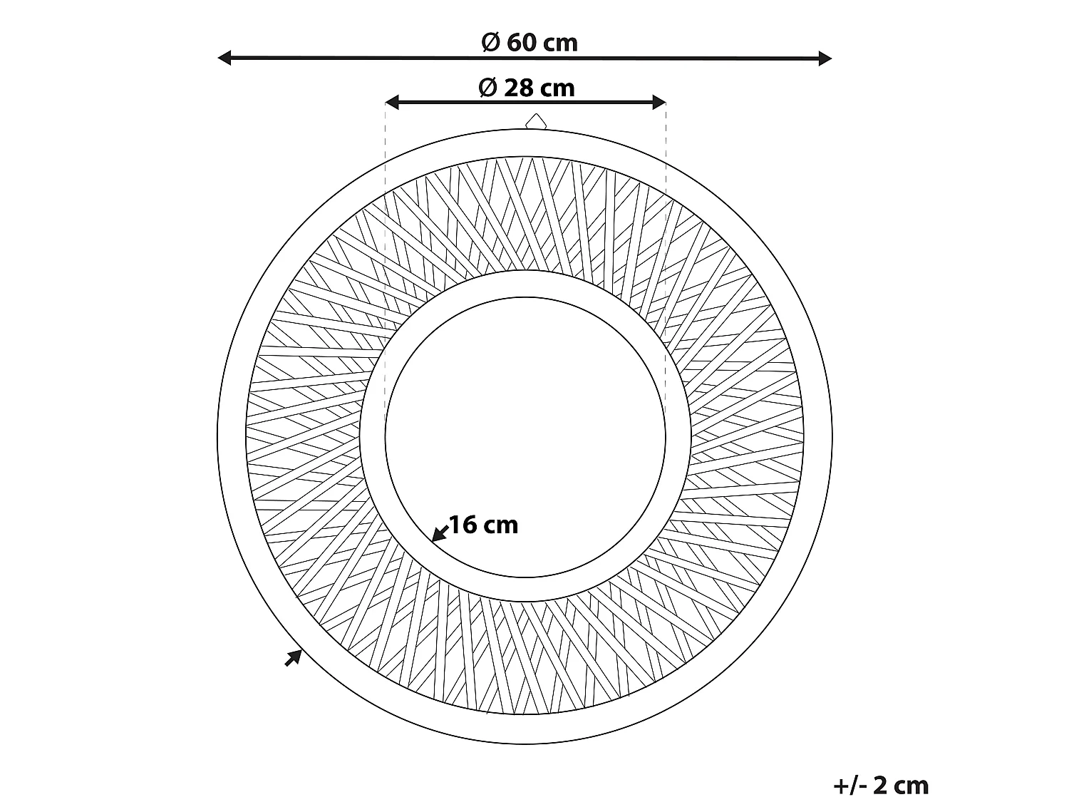 Miroir BACATA 60 cm 60 cm Bambou Naturel