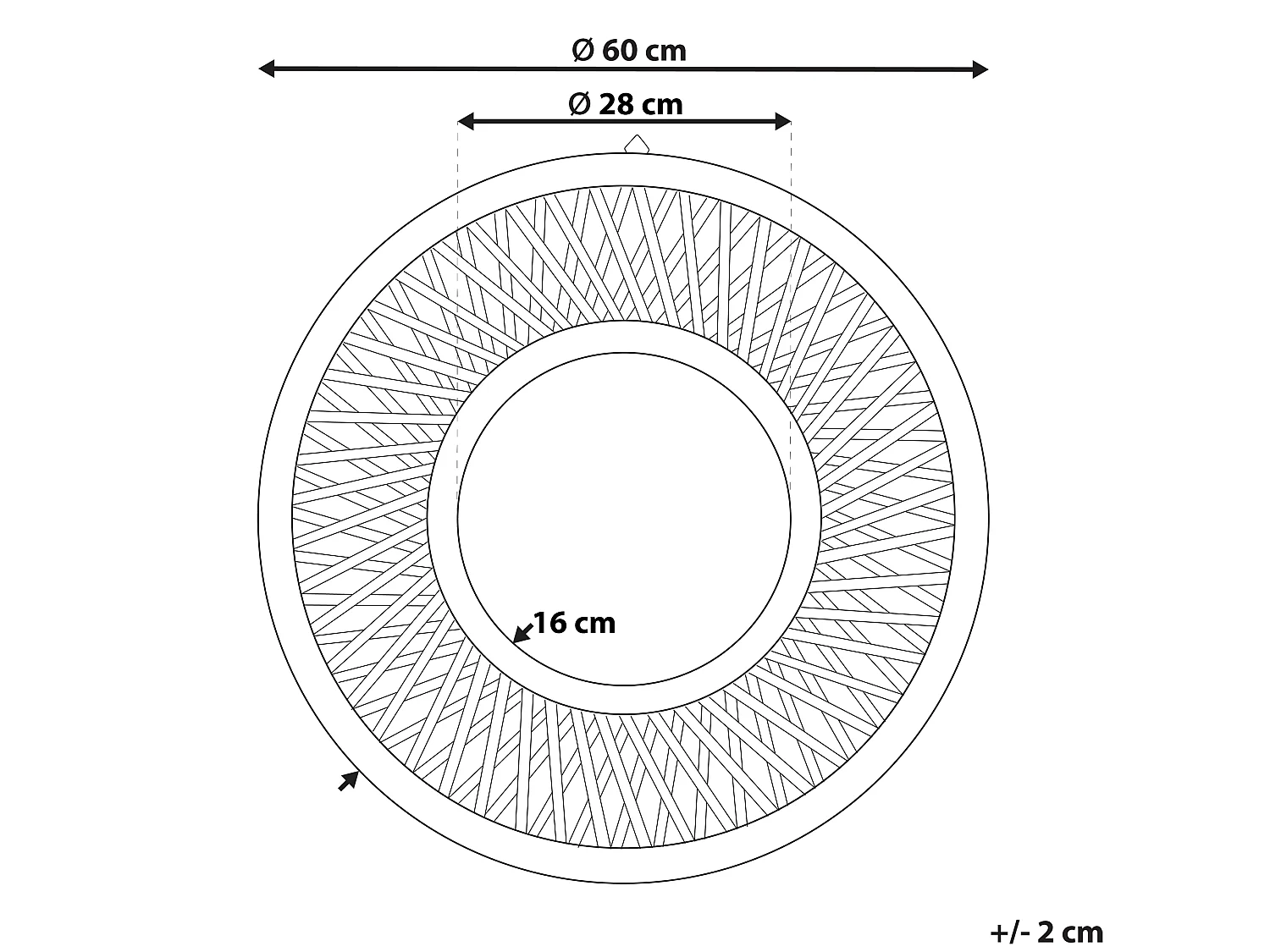Lustro ścienne BACATA 60 cm 60 cm Drewno bambusowe Naturalny