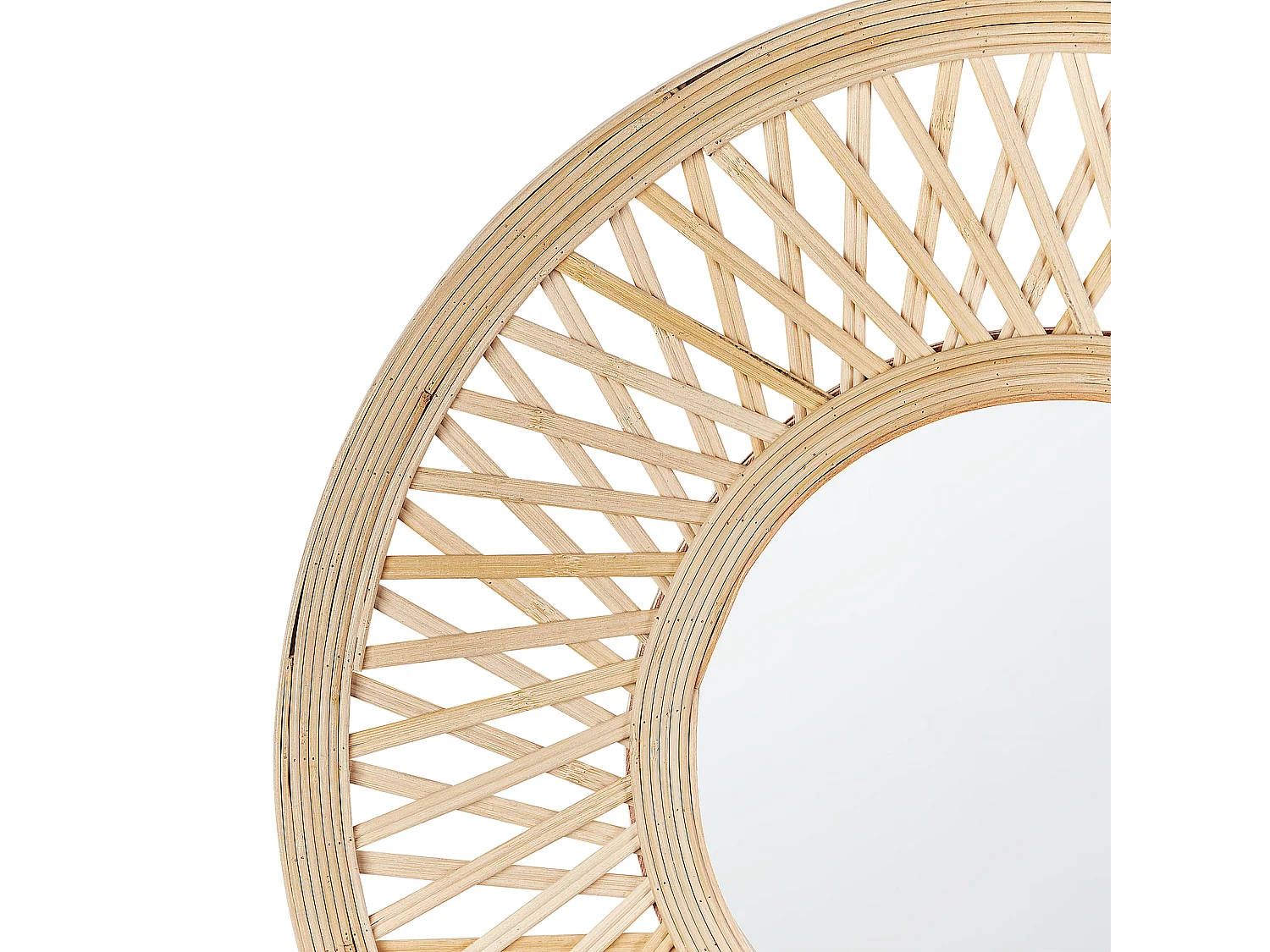 Lustro ścienne BACATA 60 cm 60 cm Drewno bambusowe Naturalny