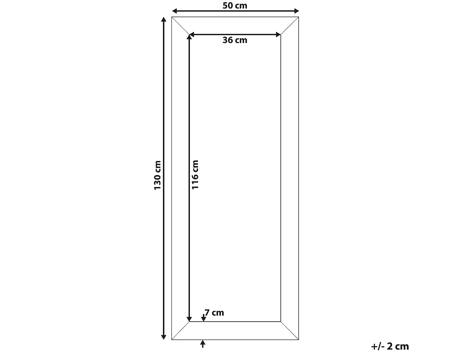 Miroir MARANS 50 cm 130 cm Marron