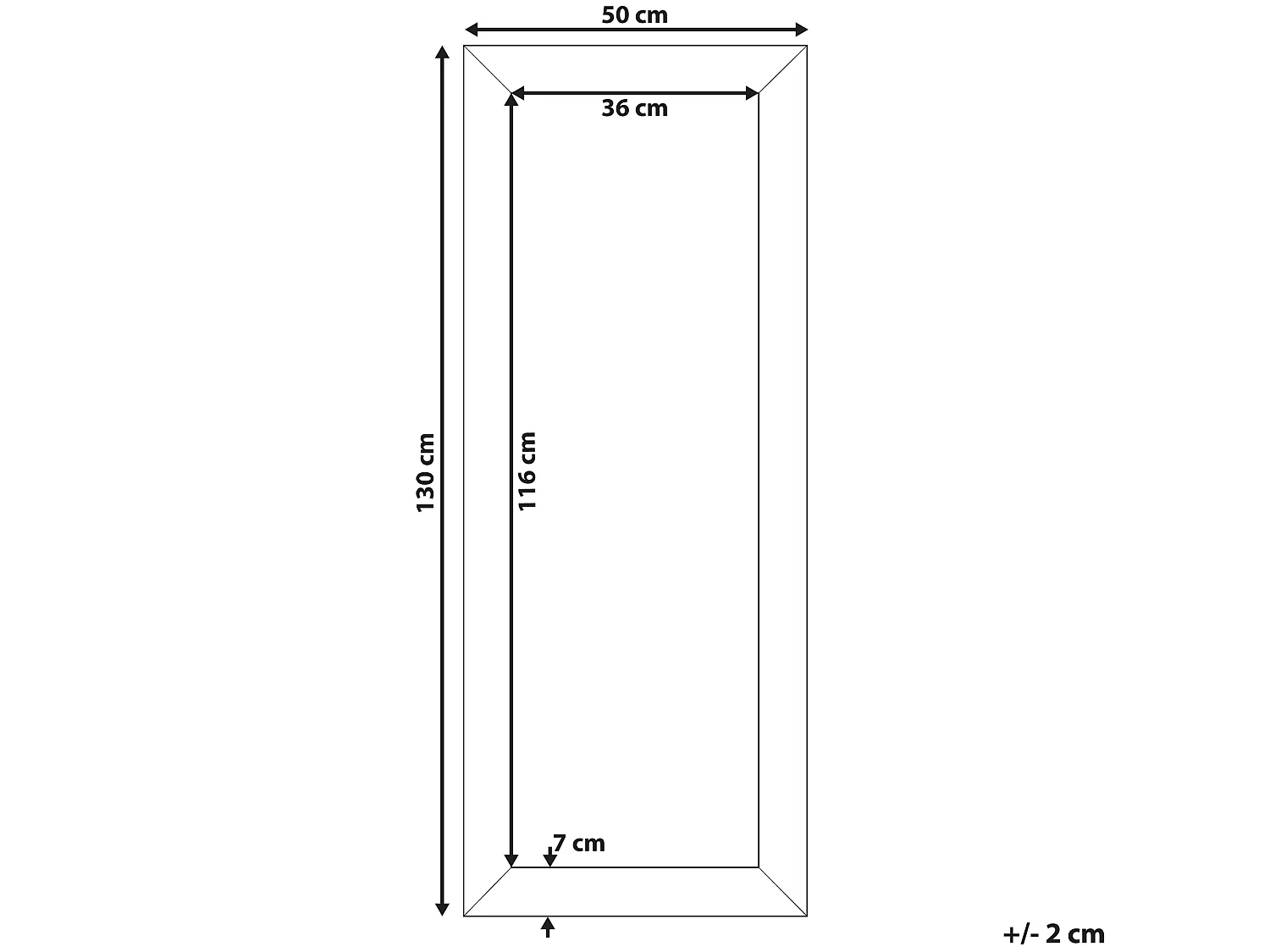 Wandspiegel MARANS 50 cm 130 cm Zilver