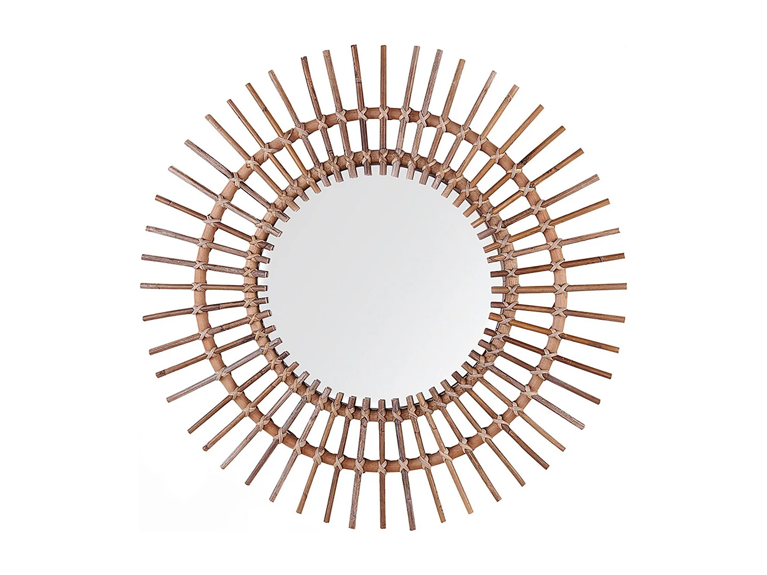 Lustro ścienne STENEN 76 cm 76 cm Rattan Piaskowy