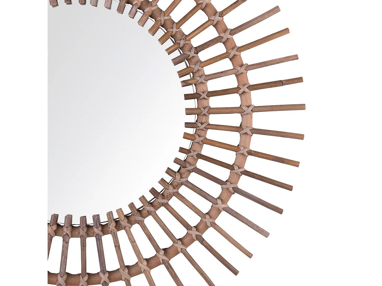 Lustro ścienne STENEN 76 cm 76 cm Rattan Piaskowy