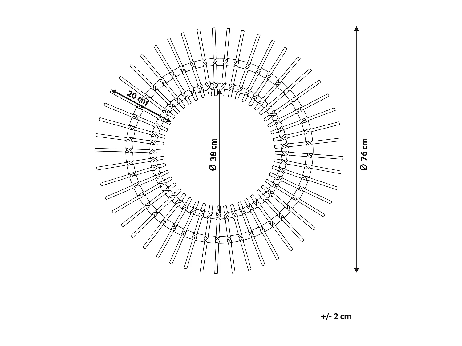 Miroir STENEN 76 cm 76 cm Rotin Beige sable