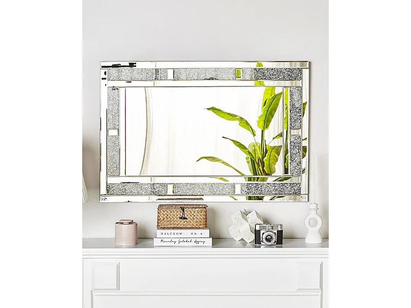 Lustro ścienne AVRILLE 60 cm 90 cm Srebrny