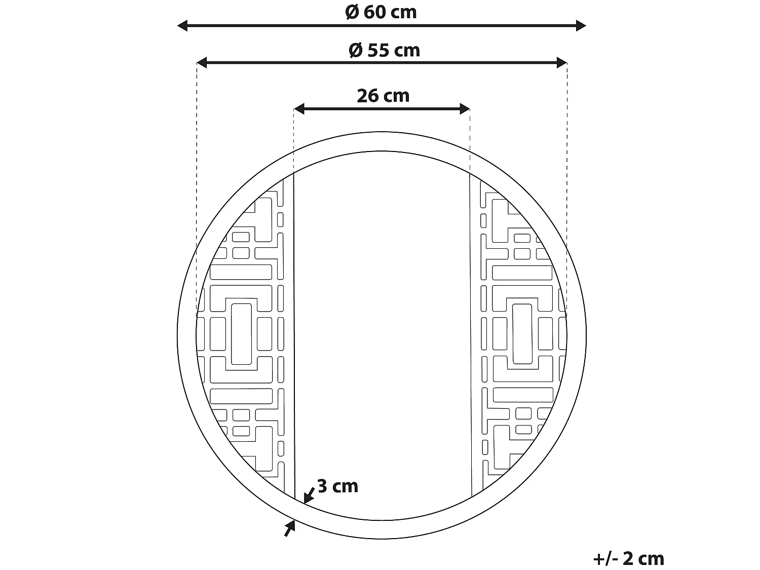 Lustro ścienne FIRMINY 60 cm 60 cm Drewno Naturalny