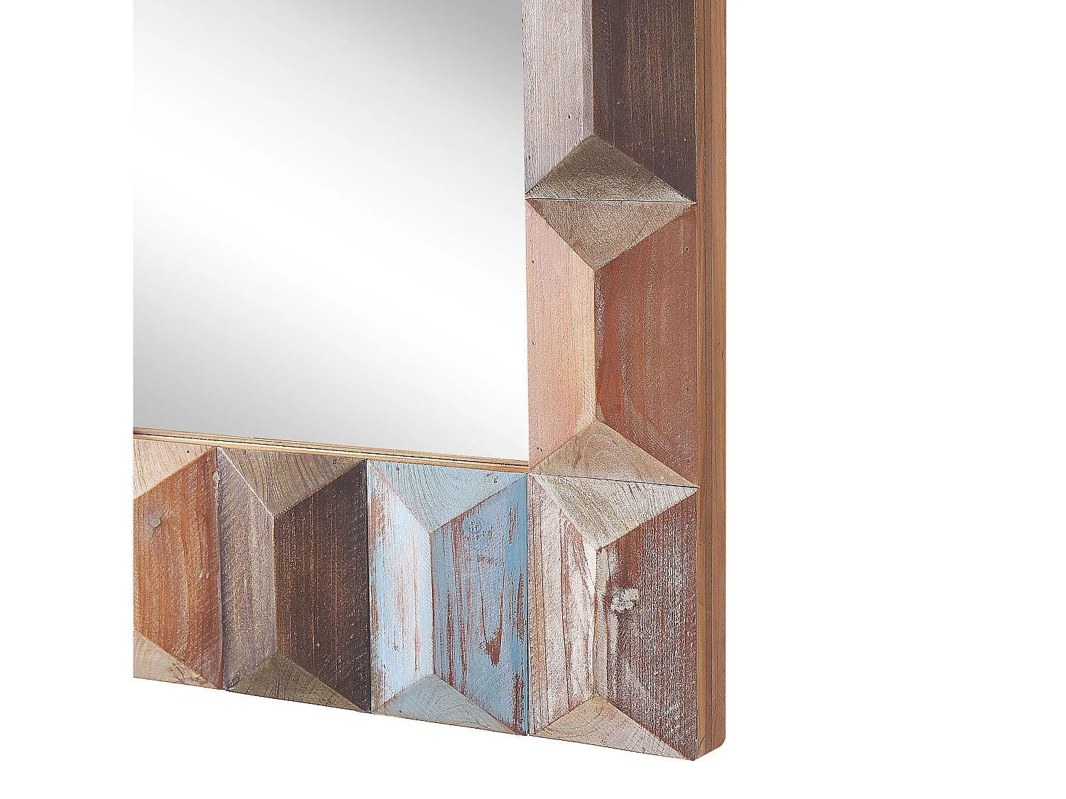 Rechteckiger Wandspiegel mit breitem Rahmen aus Holz bunt 63 x 90 cm Hizote