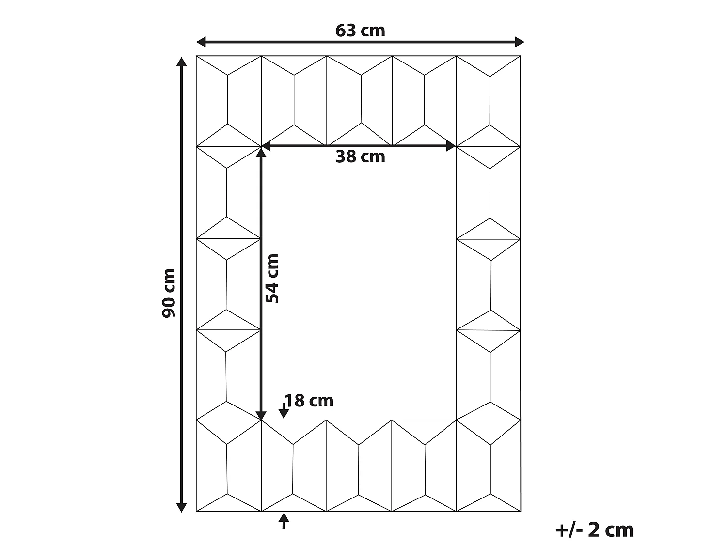 Miroir HIZOTE 63 cm 90 cm Bois de sapin Marron