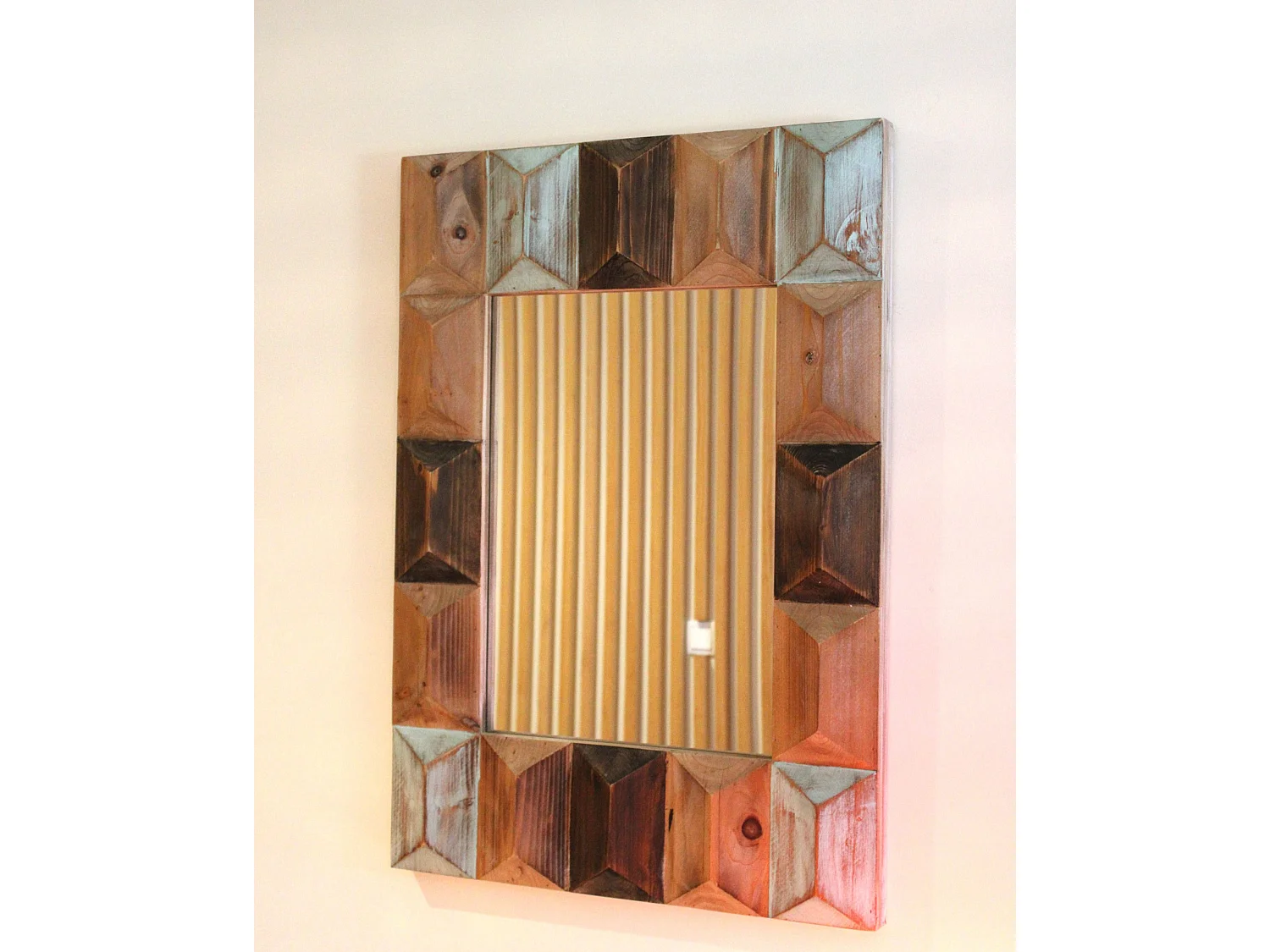 Wandspiegel HIZOTE 63 cm 90 cm Holz Braun