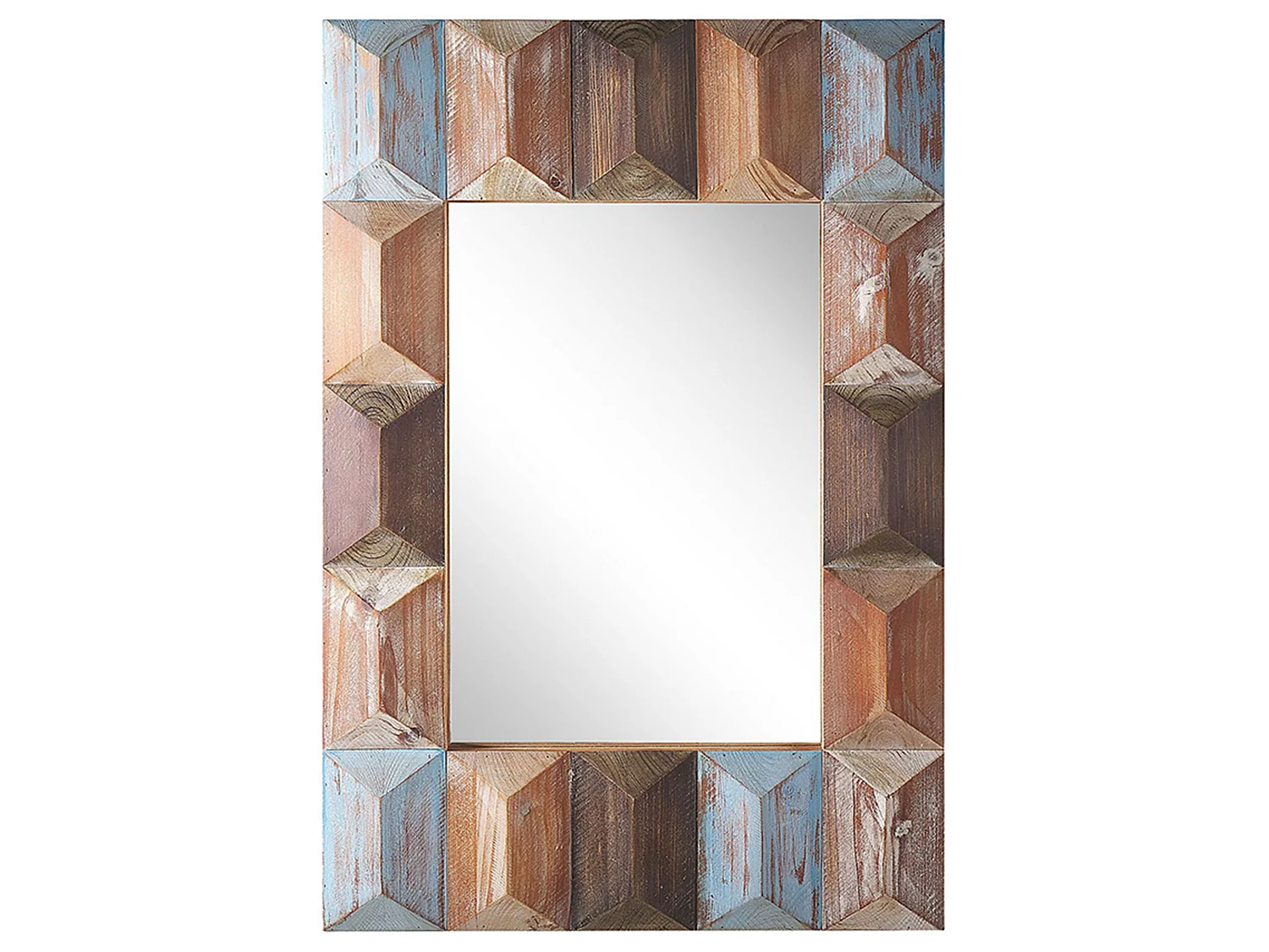 Wall Mirror HIZOTE 63 cm 90 cm Fir Wood Brown