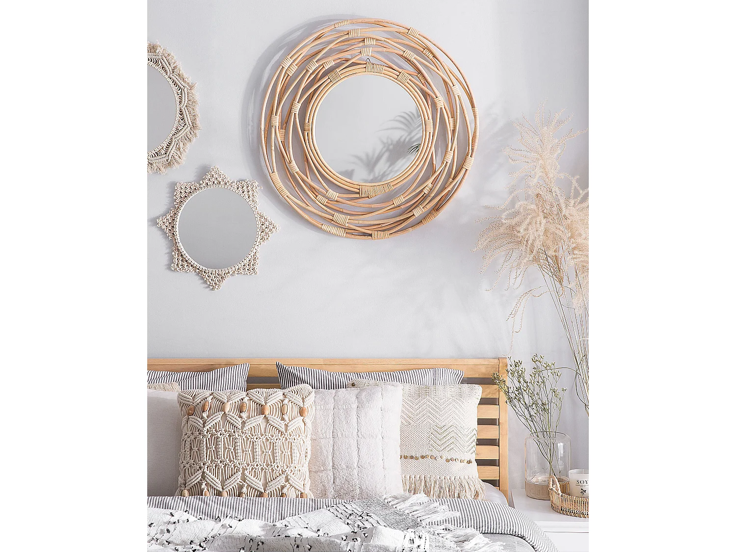 Miroir BURGIS 75 cm 75 cm Rotin Naturel