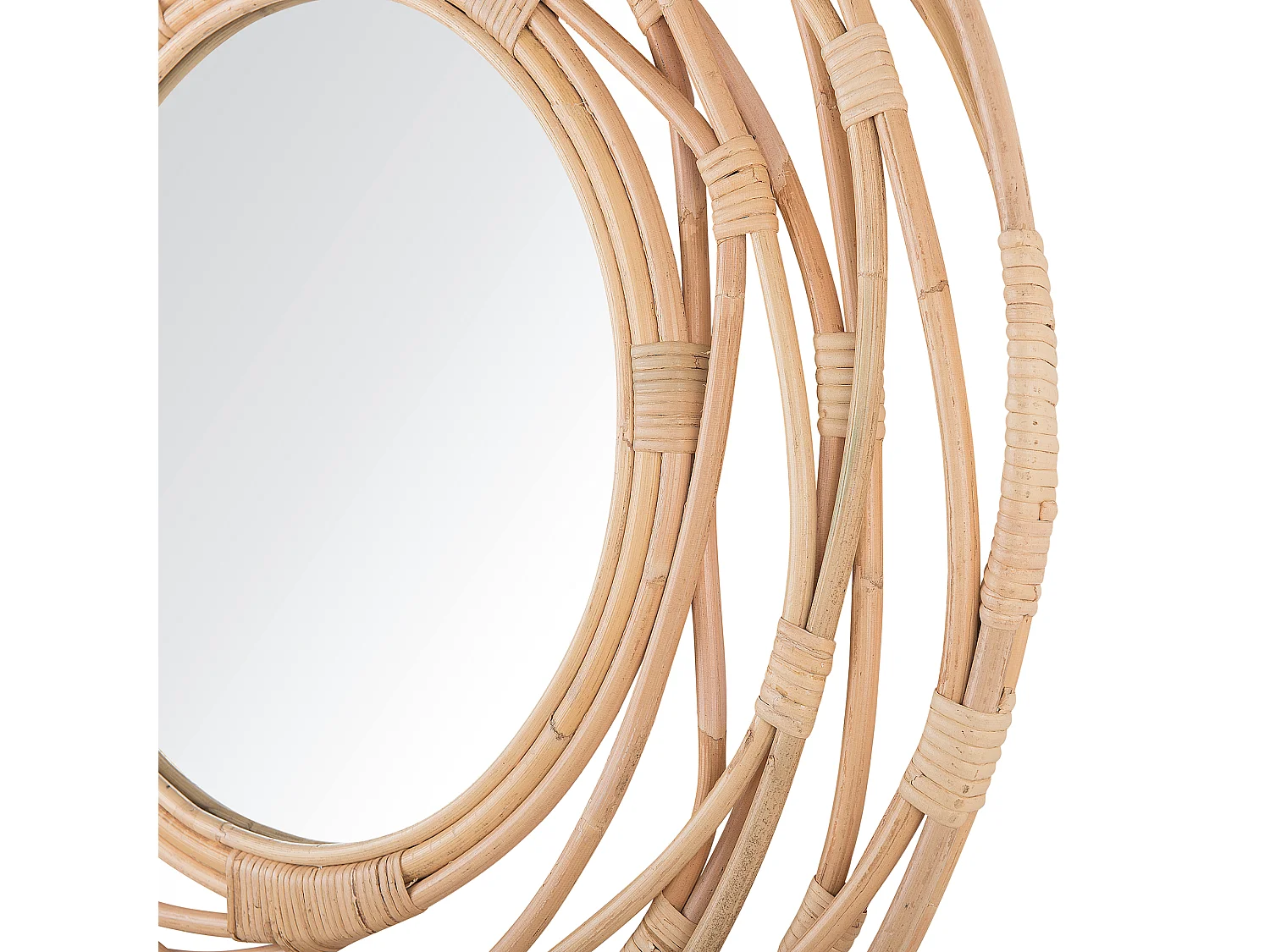 Miroir BURGIS 75 cm 75 cm Rotin Naturel
