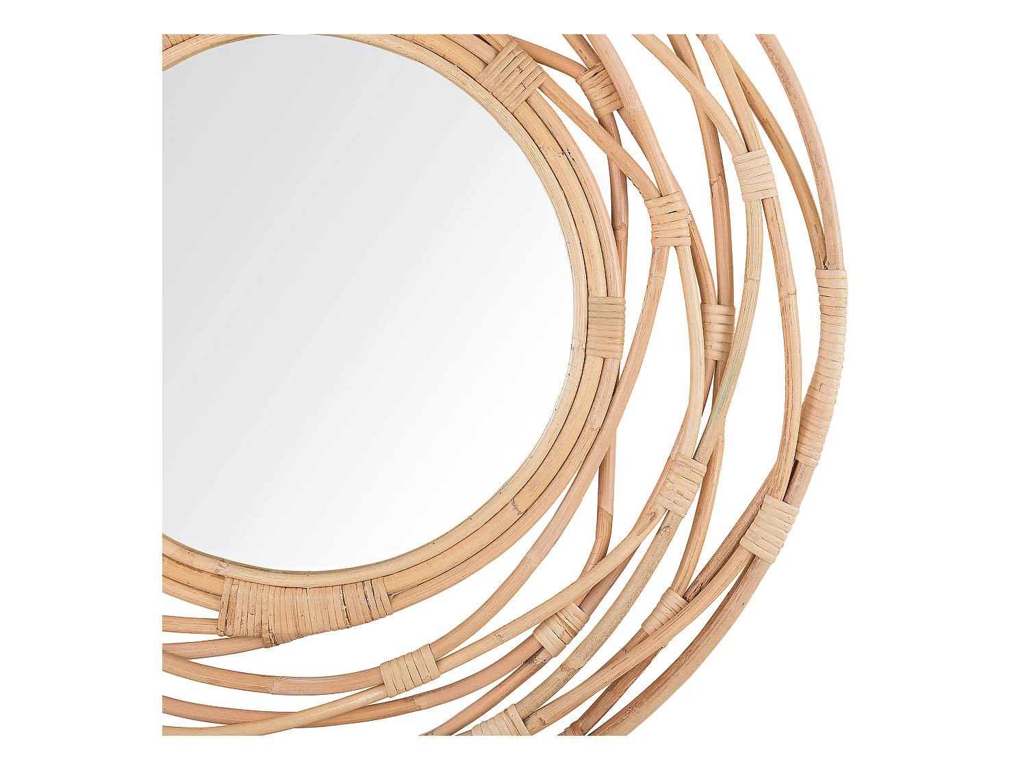 Wandspiegel BURGIS 75 cm 75 cm Rotan Natuurlijk