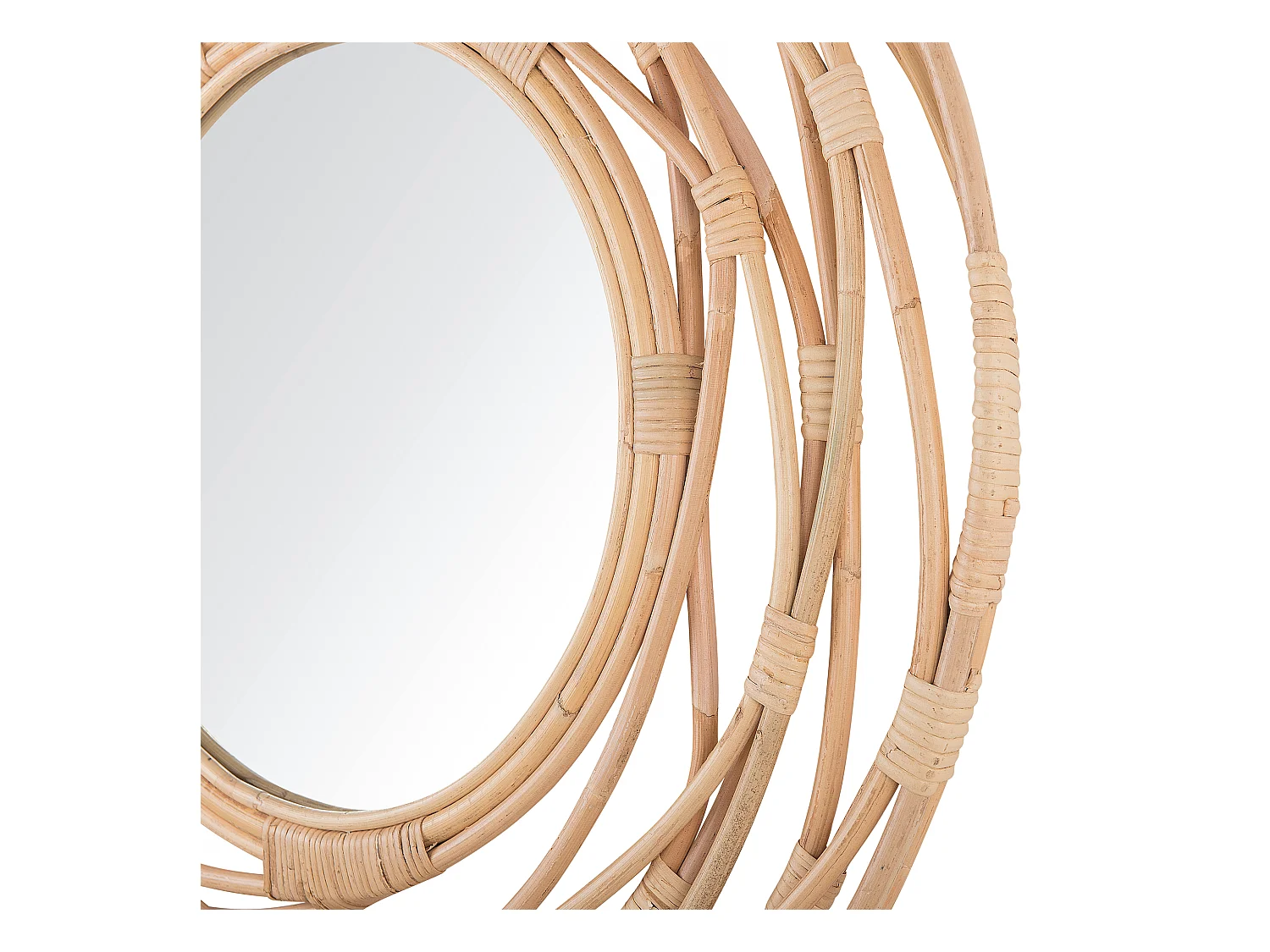 Wandspiegel BURGIS 75 cm 75 cm Rotan Natuurlijk