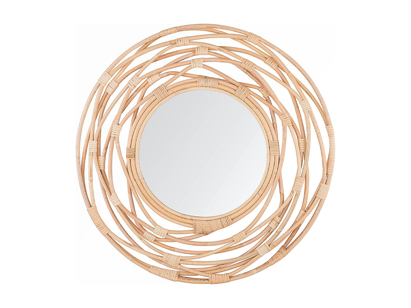 Arcoroc Vintage Specchio In Rattan 59 Cm - Stile Boho Per Parete, Perfetto Per Soggiorno O Ingresso
