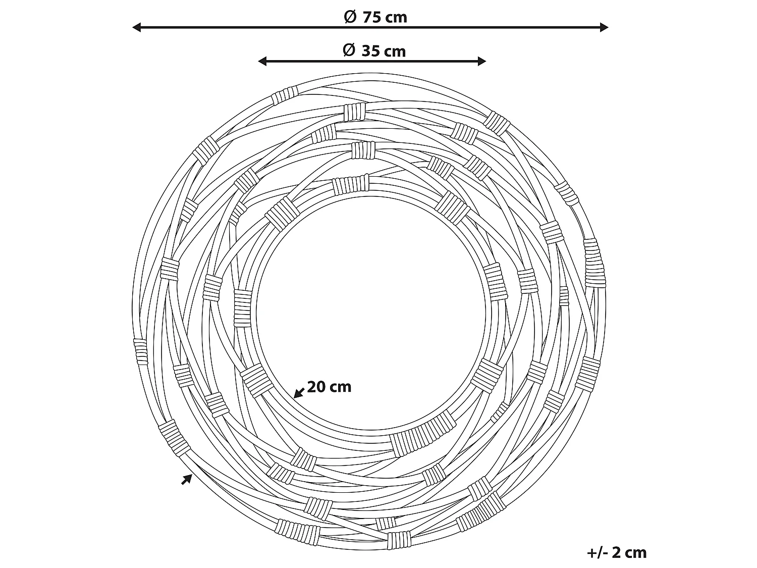 Espelho BURGIS 75 cm 75 cm Rattan Natural