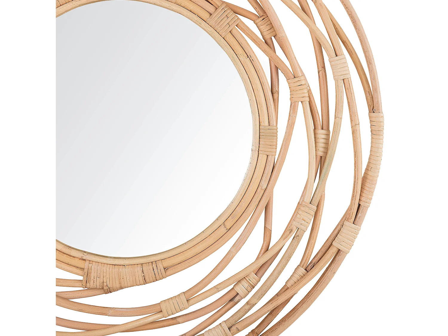 Wandspiegel BURGIS 75 cm 75 cm Rotan Natuurlijk