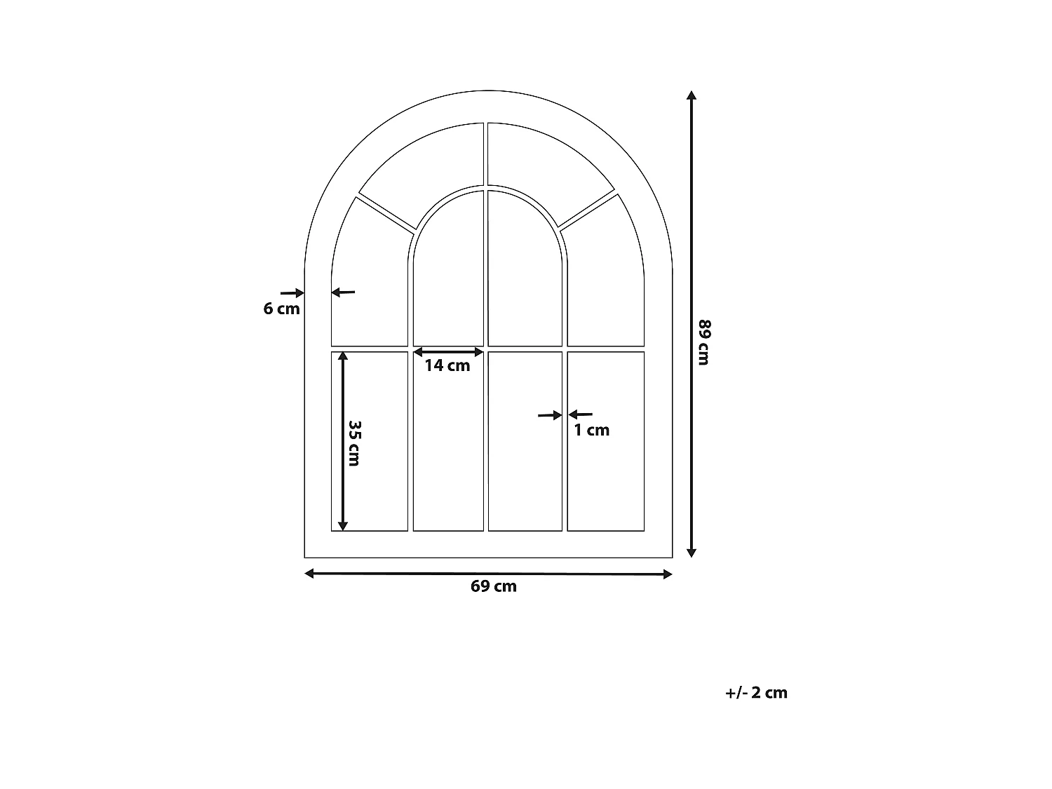 Miroir EMBRY 69 cm 88 cm Métal Beige