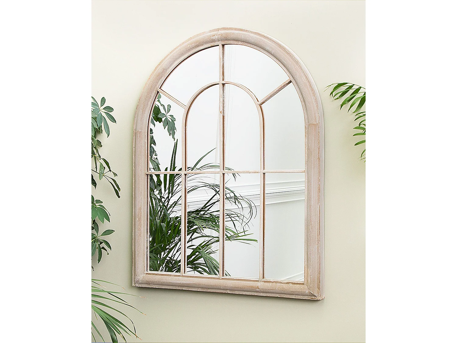 Wandspiegel EMBRY 69 cm 88 cm Metaal Beige