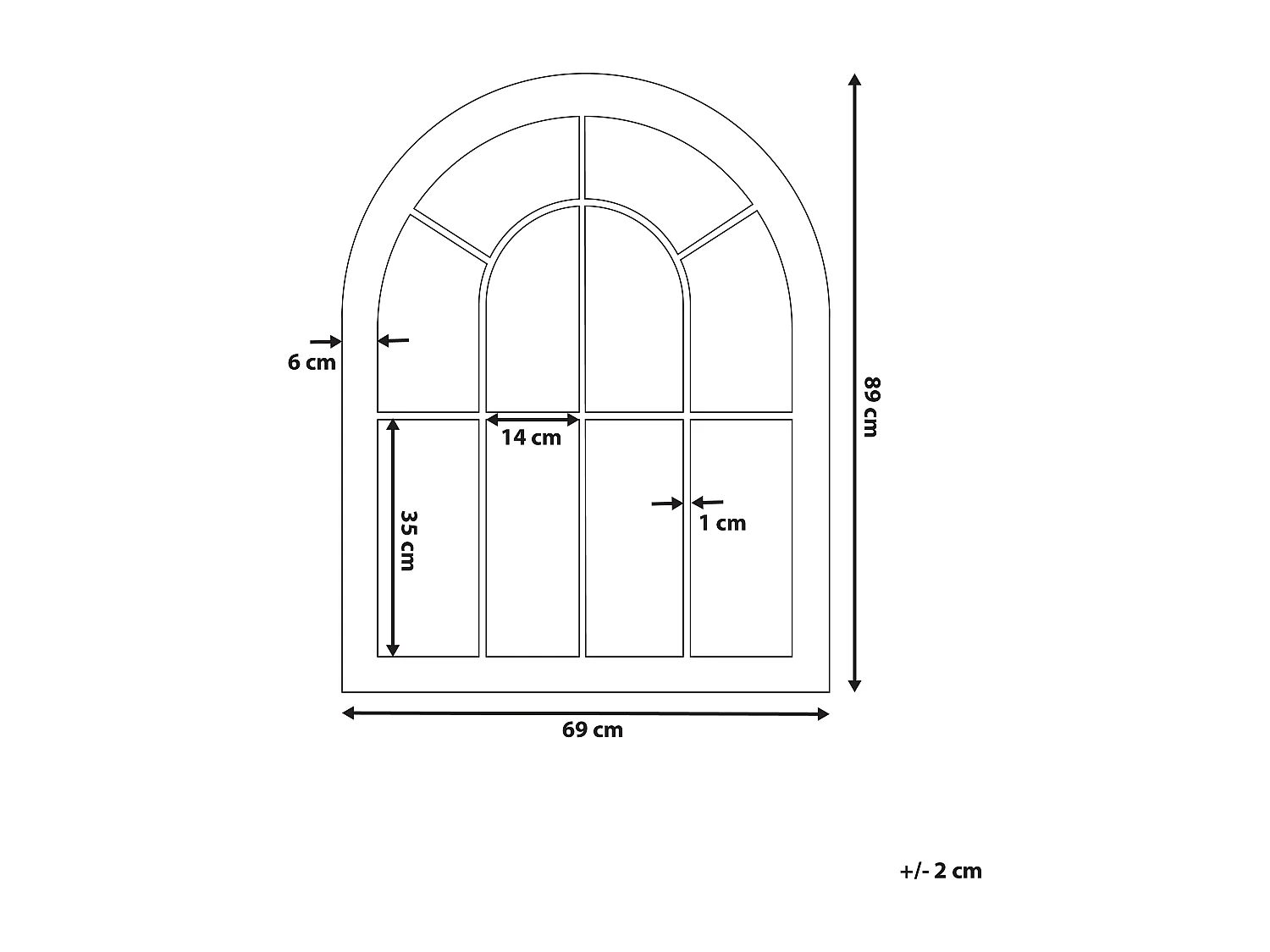 Wandspiegel EMBRY 69 cm 88 cm Metaal Beige