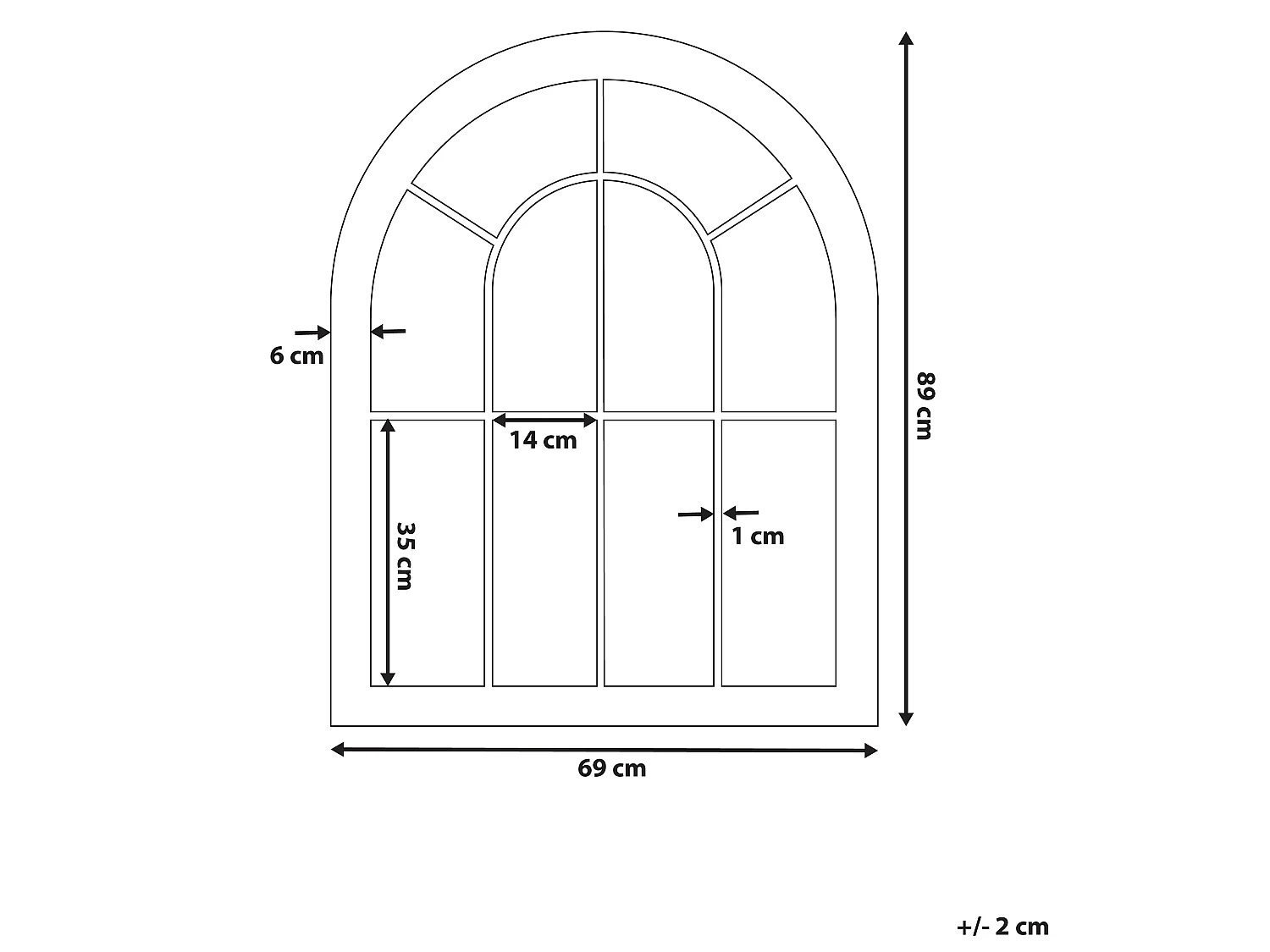 Miroir EMBRY 69 cm 88 cm Métal Beige