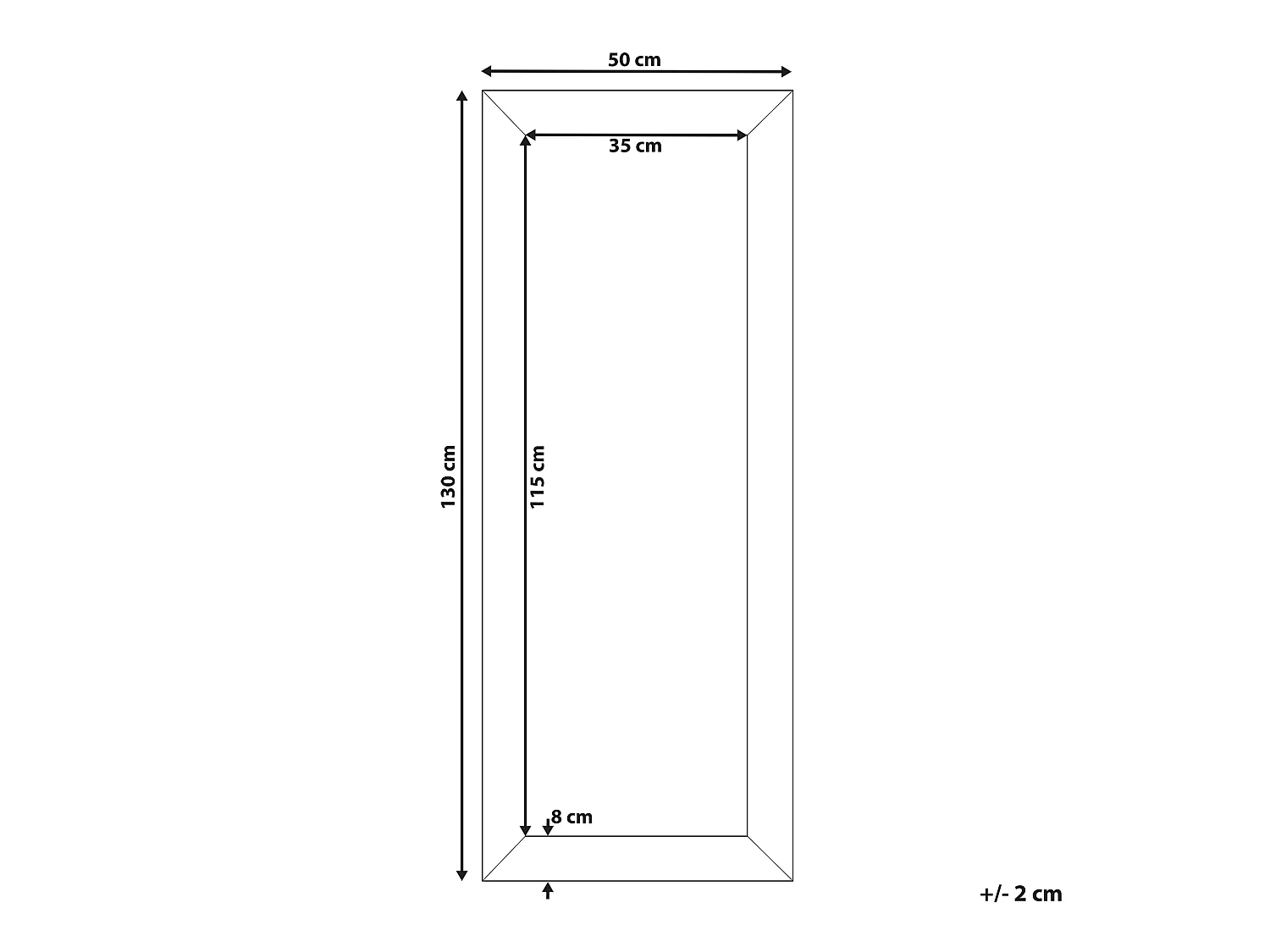 Specchio DERVAL 50 cm 130 cm Argento