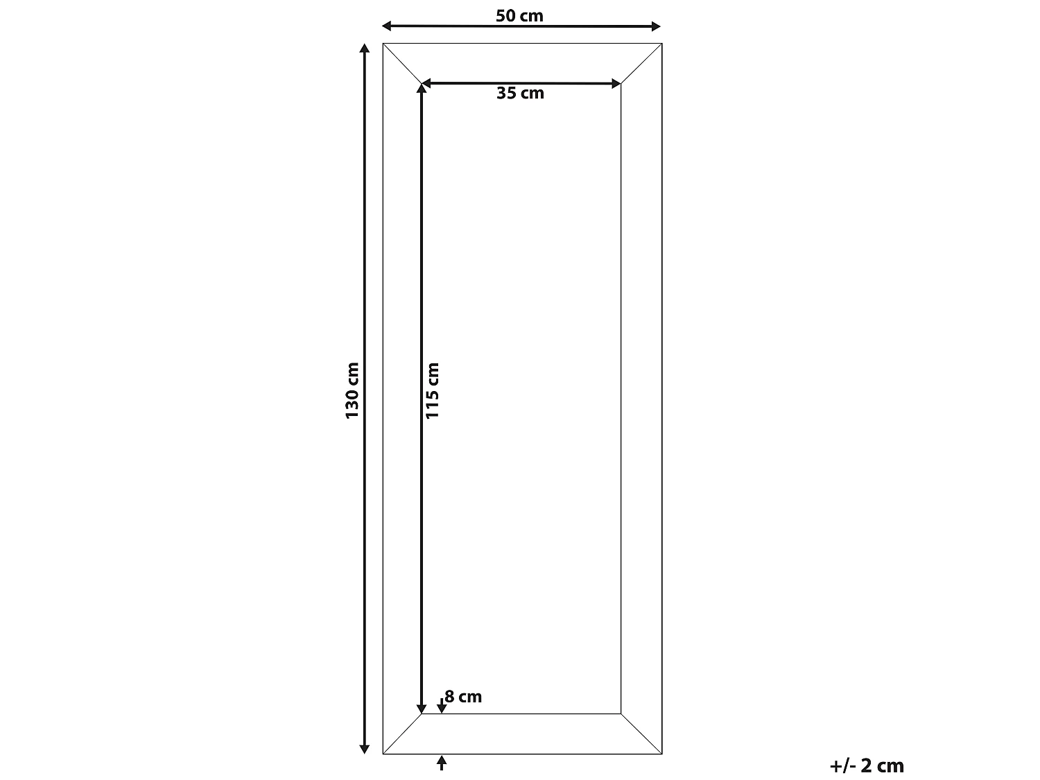 Miroir DERVAL 50 cm 130 cm Argenté