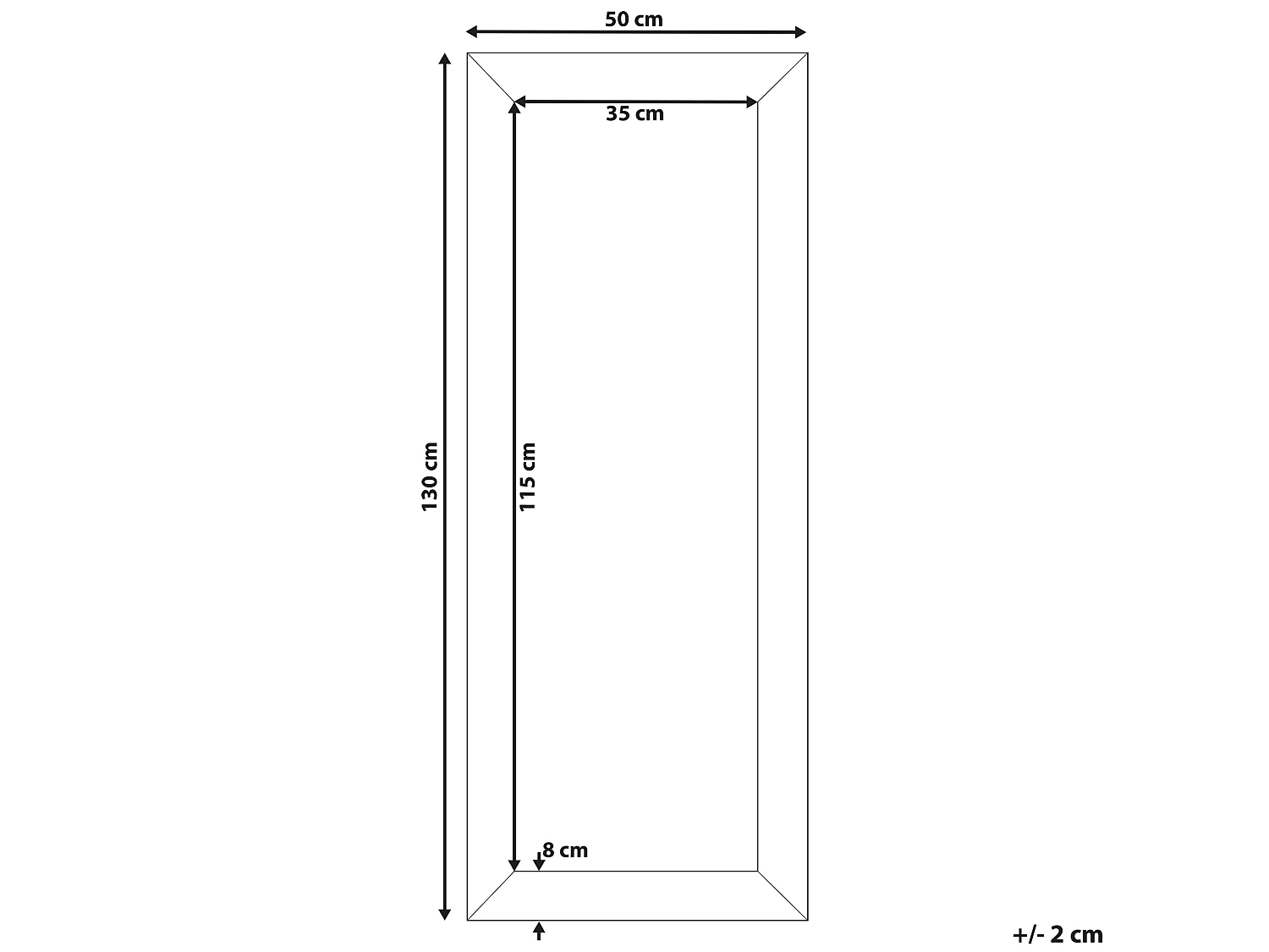 Miroir DERVAL 50 cm 130 cm Argenté