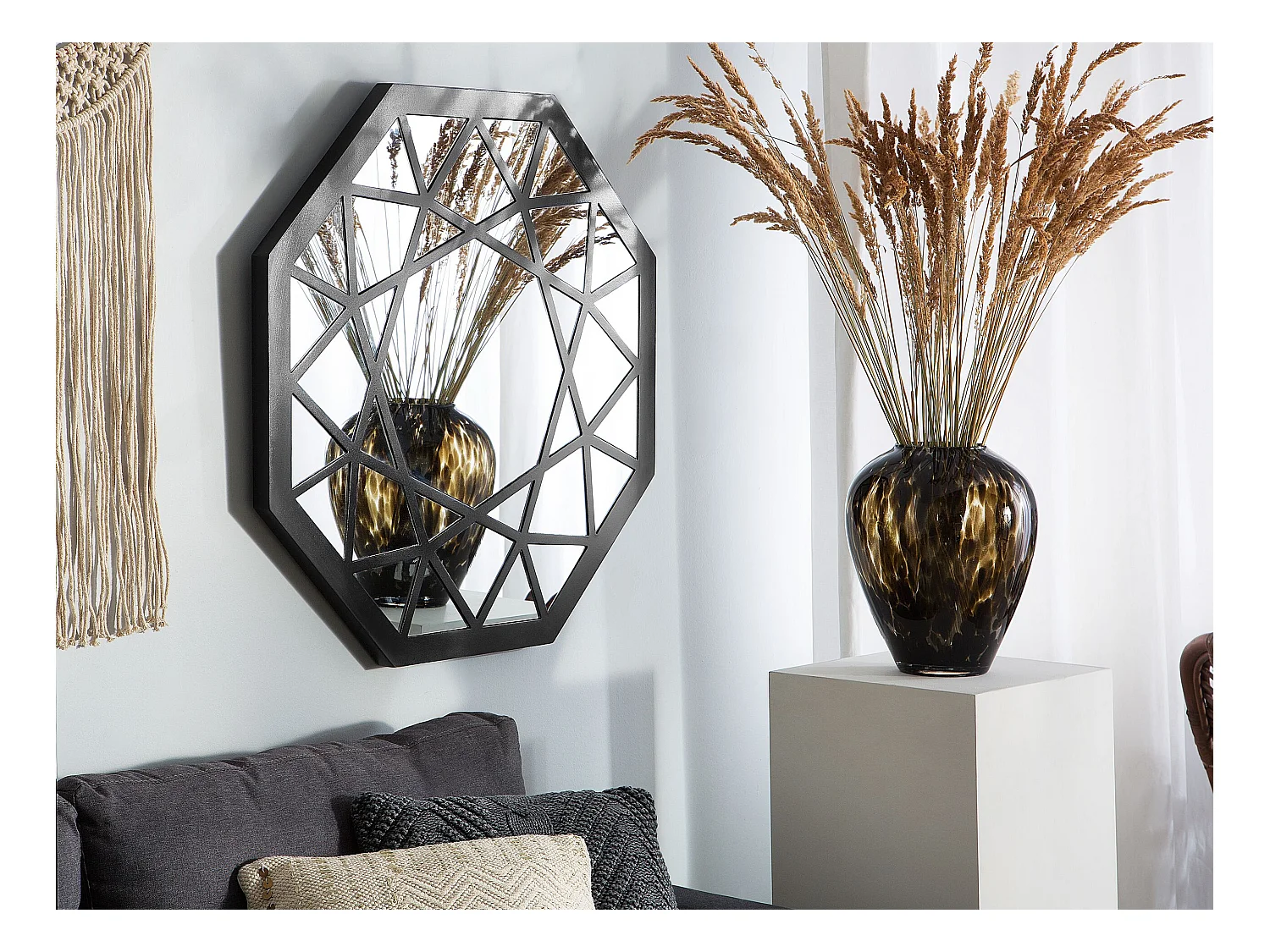 Miroir YQUELON 80 cm 80 cm Noir