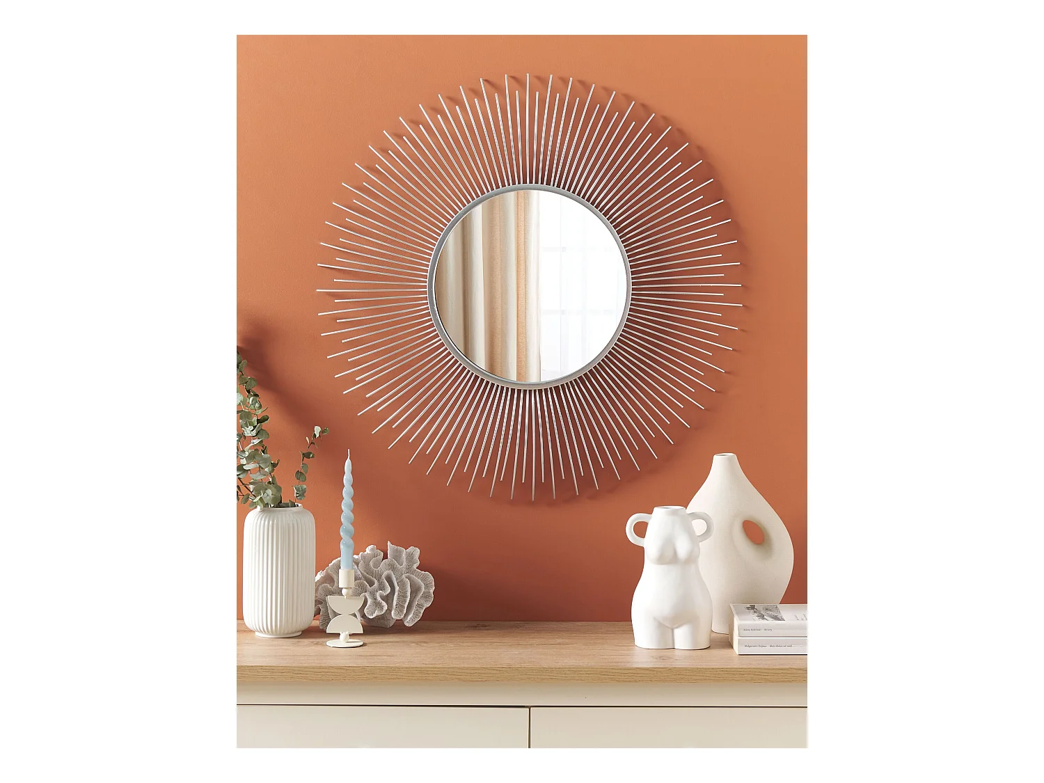 Wandspiegel CILLY 80 cm 80 cm Metaal Zilver