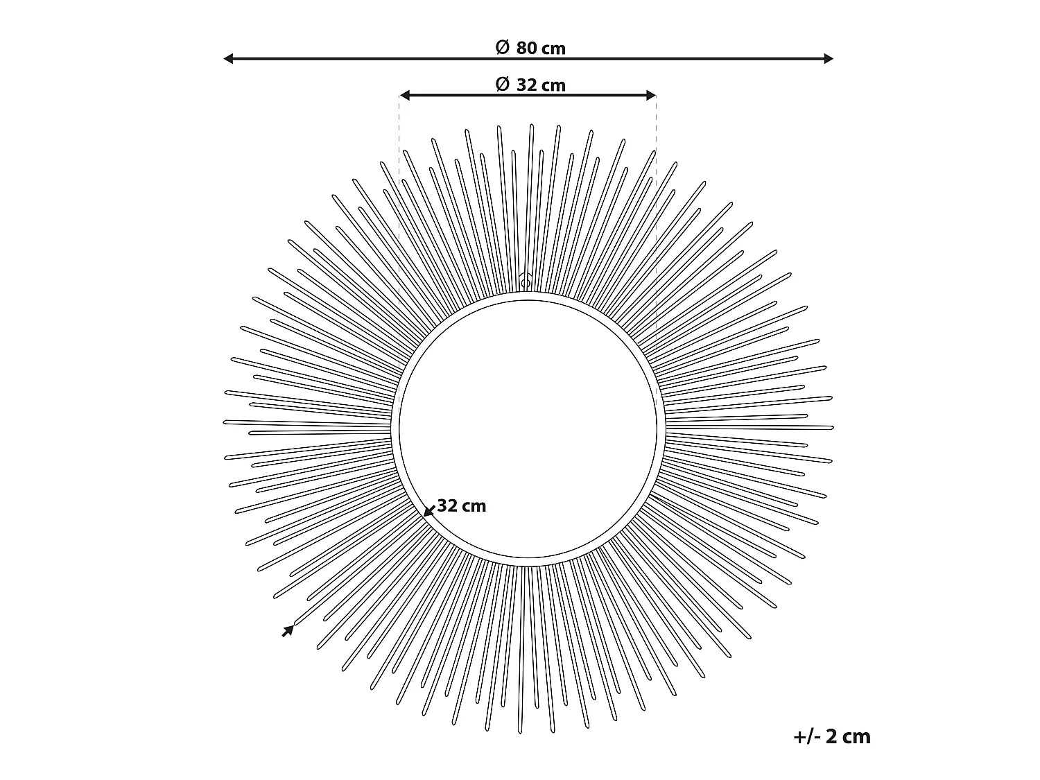 Wandspiegel CILLY 80 cm 80 cm Metaal Zilver
