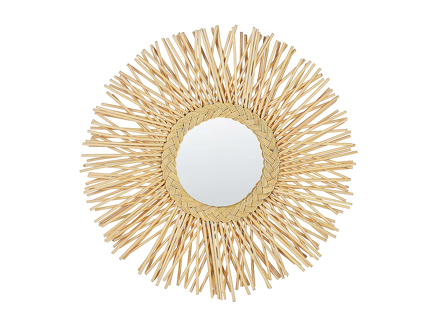 Lustro ścienne KALASIN 60 cm 60 cm Rattan Naturalny